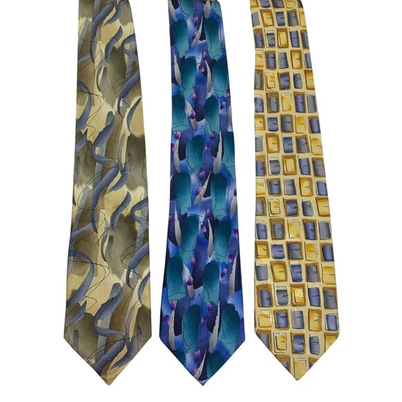 J. Garcia Silk Tie Trio - Landscape, Desert Storm, Wetlands 2 - Abstract Designs - Picture 1 of 4